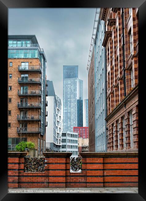 Manchester Skyline Framed Print by Rick Lindley