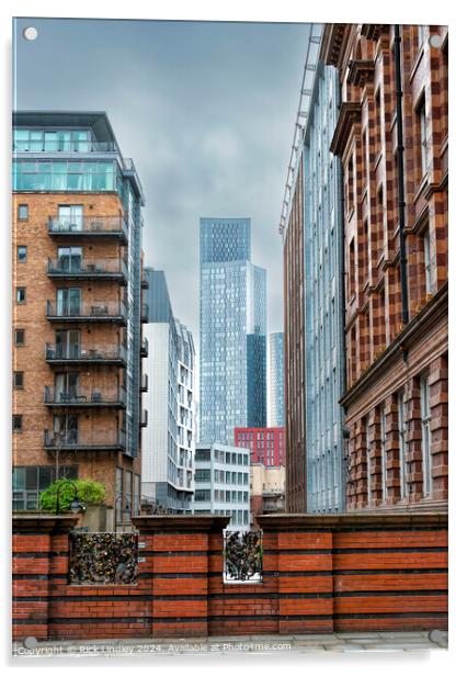 Manchester Skyline Acrylic by Rick Lindley