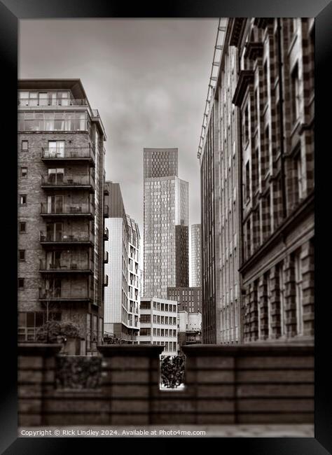 Manchester Skyline Framed Print by Rick Lindley