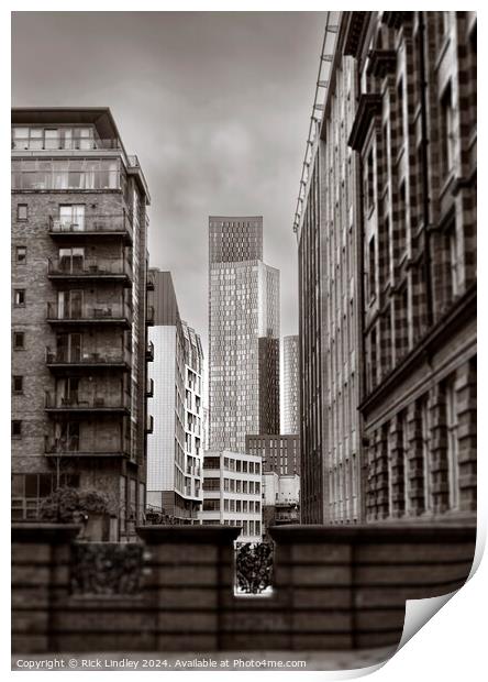 Manchester Skyline Print by Rick Lindley