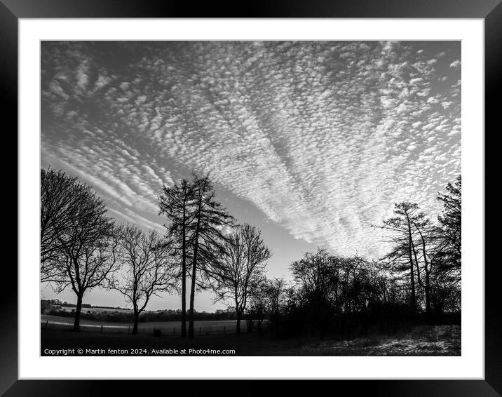 Black and white sunset Framed Mounted Print by Martin fenton