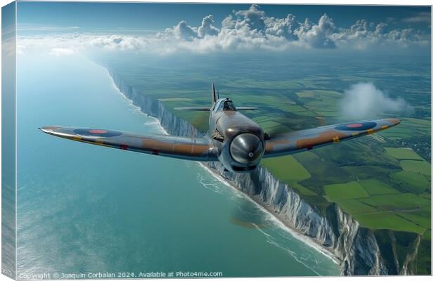An airplane Hawker Hurricane and Supermarine Spitf Canvas Print by Joaquin Corbalan