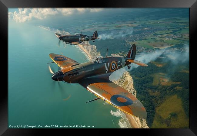 Hawker Hurricane and Supermarine Spitfire. Two pla Framed Print by Joaquin Corbalan