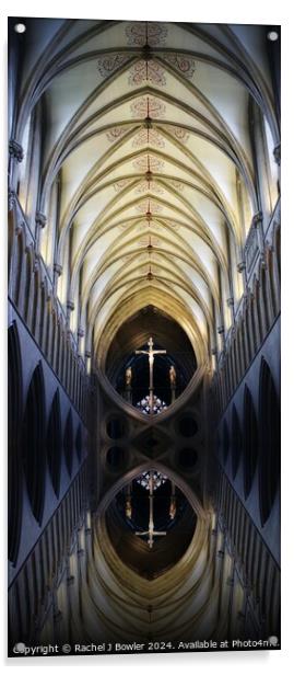 Wells Cathedral Interior Acrylic by RJ Bowler