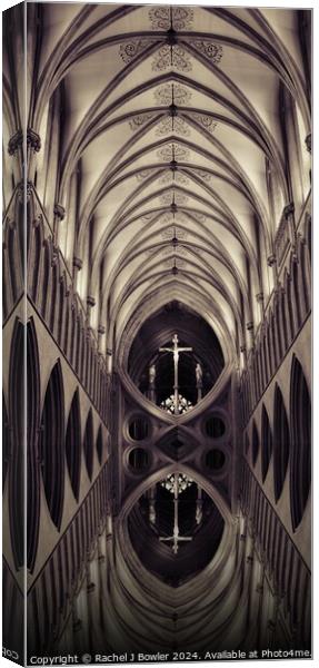 Wells Cathedral Interior (Sepia) Canvas Print by RJ Bowler