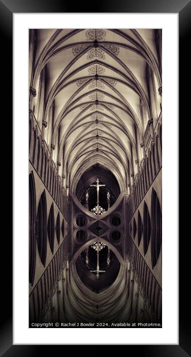 Wells Cathedral Interior (Sepia) Framed Mounted Print by RJ Bowler
