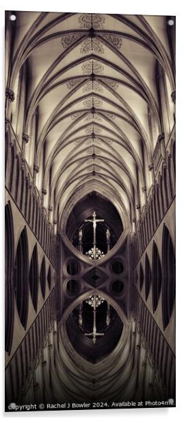 Wells Cathedral Interior (Sepia) Acrylic by RJ Bowler