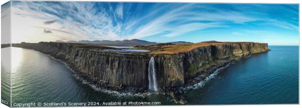 Mealt falls also known as Kilt rock, Isle of Skye. Canvas Print by Scotland's Scenery