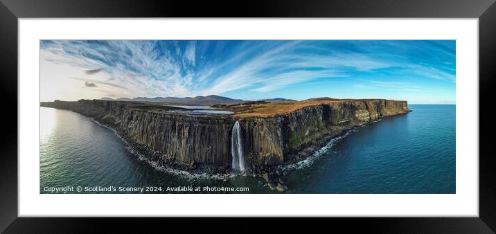 Mealt falls also known as Kilt rock, Isle of Skye. Framed Mounted Print by Scotland's Scenery