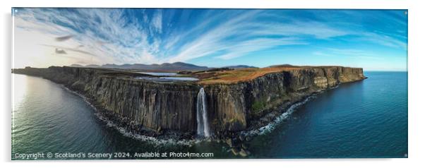 Mealt falls also known as Kilt rock, Isle of Skye. Acrylic by Scotland's Scenery