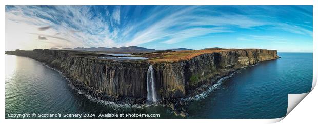 Mealt falls also known as Kilt rock, Isle of Skye. Print by Scotland's Scenery