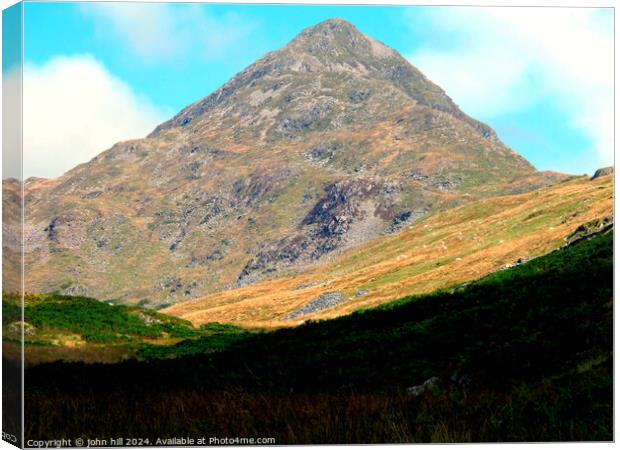 The peak of Cnicht mountain, Snowdonia. Canvas Print by john hill