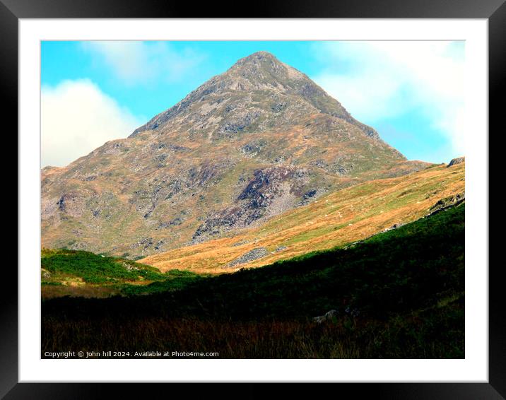 The peak of Cnicht mountain, Snowdonia. Framed Mounted Print by john hill
