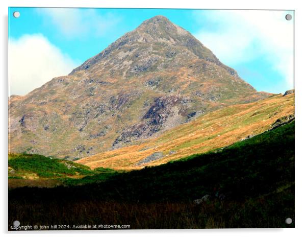 The peak of Cnicht mountain, Snowdonia. Acrylic by john hill
