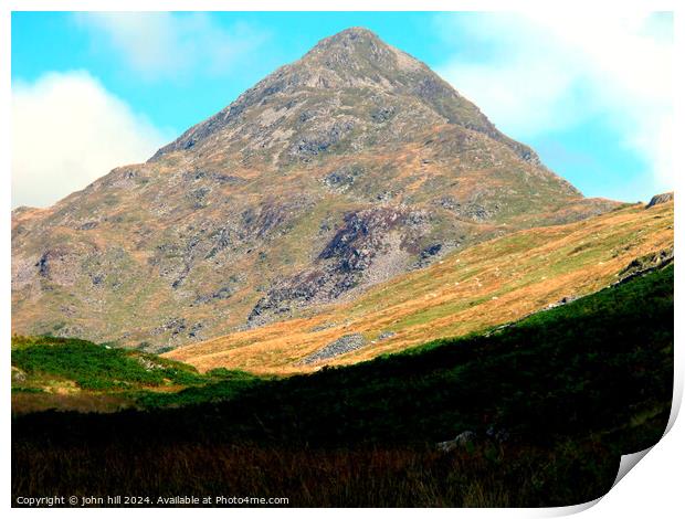 The peak of Cnicht mountain, Snowdonia. Print by john hill