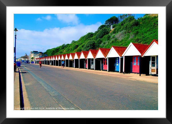 Bournmouth beach huts. Framed Mounted Print by john hill