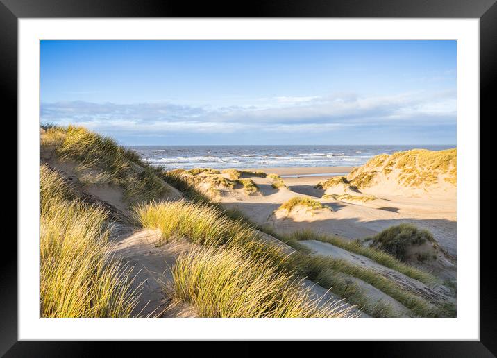 Rolling sand dunes on Formby beach Framed Mounted Print by Jason Wells