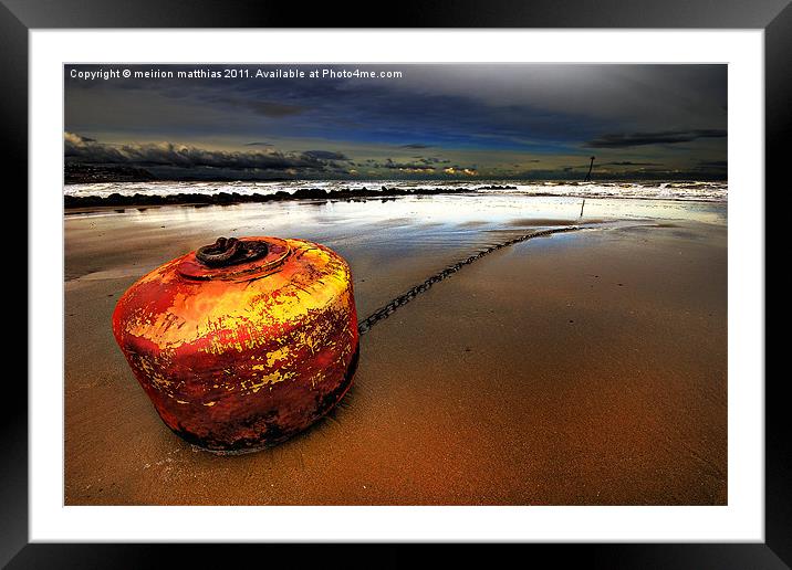 stormy buoy Framed Mounted Print by meirion matthias