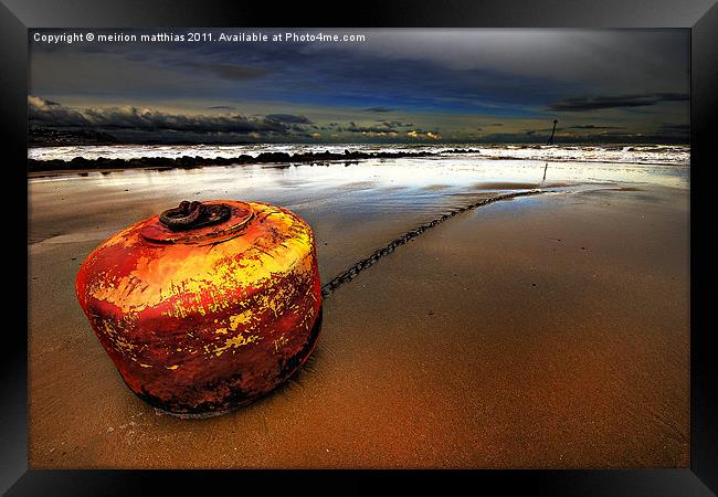 stormy buoy Framed Print by meirion matthias