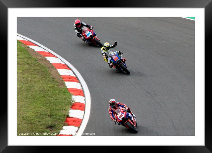 British Superbikes (BSB) Motorcycle Racing. Framed Mounted Print by Ray Putley
