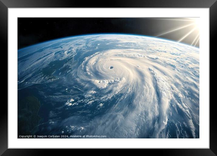 Witness the awe-inspiring might of nature as a swe Framed Mounted Print by Joaquin Corbalan
