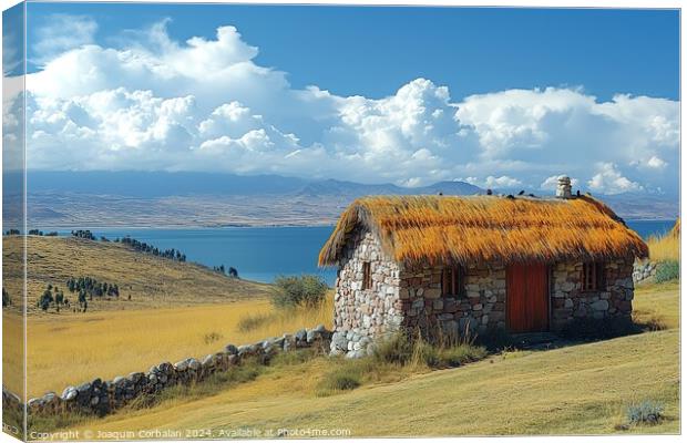 A picturesque scene of a charming small house cove Canvas Print by Joaquin Corbalan