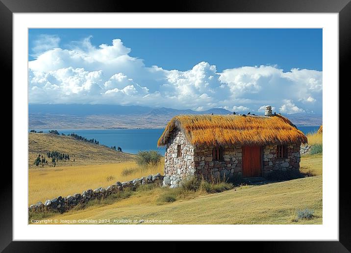 A picturesque scene of a charming small house cove Framed Mounted Print by Joaquin Corbalan