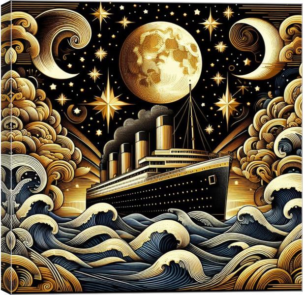 Vintage Ocean Cruise Liner Canvas Print by Scott Anderson