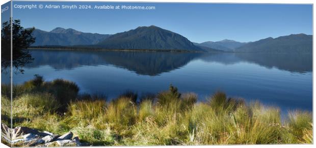 New Zealand lakeside Canvas Print by Adrian Smyth