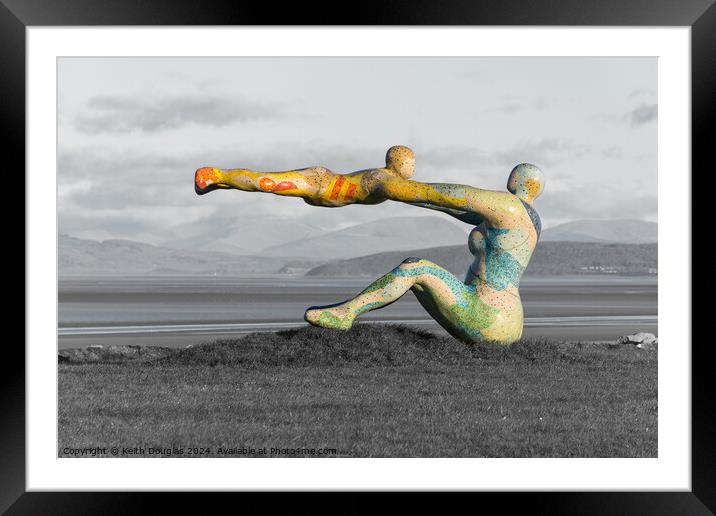 Venus and Cupid Statue, Morecambe (Selective Colour) Framed Mounted Print by Keith Douglas