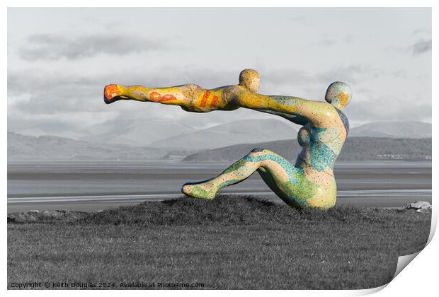 Venus and Cupid Statue, Morecambe (Selective Colour) Print by Keith Douglas