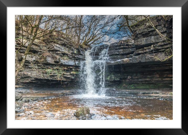 Summerhill Force Waterfall and Gibson's Cave Framed Mounted Print by Richard Laidler