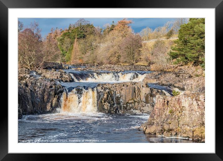 Winter Sun on Low Force Waterfall, Teesdale Framed Mounted Print by Richard Laidler