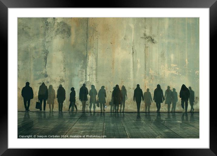 Conceptual background about social isolation, lone Framed Mounted Print by Joaquin Corbalan