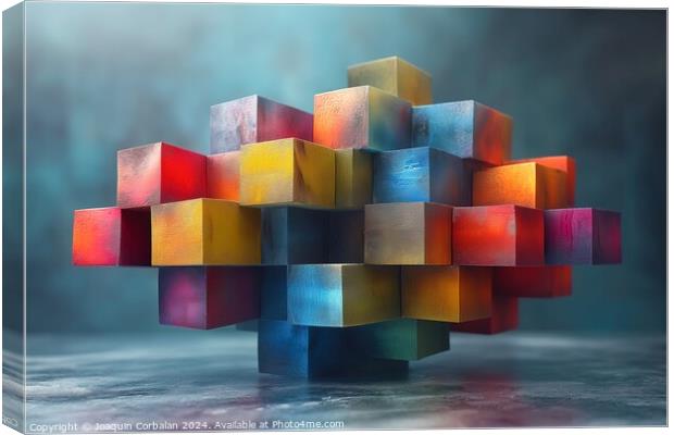 A collection of cubes arranged in a group sitting  Canvas Print by Joaquin Corbalan