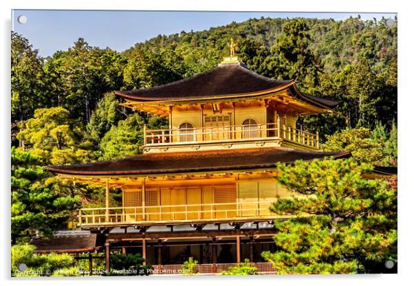 Kinkaku-Ji Golden Pavilion Buddhist Temple Kyoto Japan Acrylic by William Perry