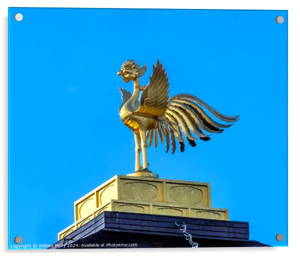 Phoenix Roof Ornament Kinkaku-Ji Golden Buddhist Temple Kyoto Ja Acrylic by William Perry