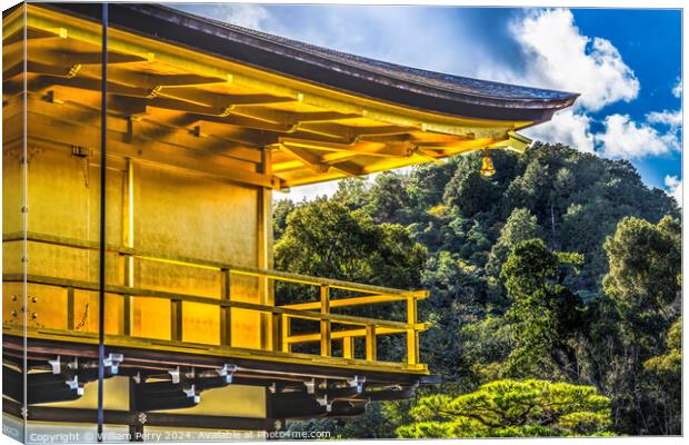 Corner Bell Kinkaku-Ji Golden Pavilion Buddhist Kyoto Japan Canvas Print by William Perry