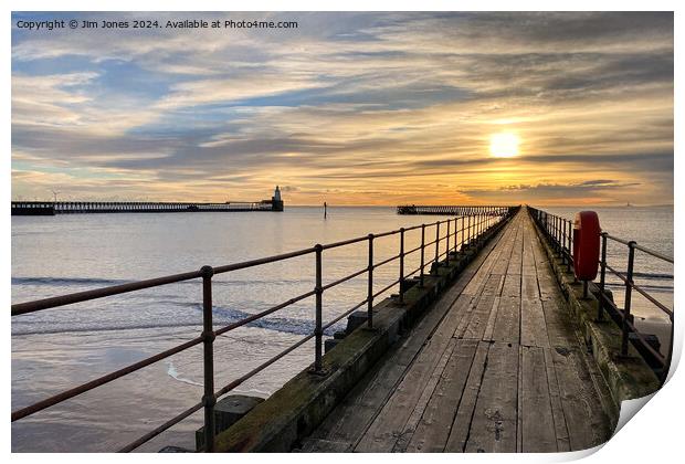 January sunrise at the mouth of the River Blyth - Landscape (2) Print by Jim Jones
