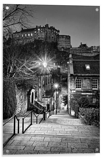 Edinburgh from The Vennel  Acrylic by Darren Galpin