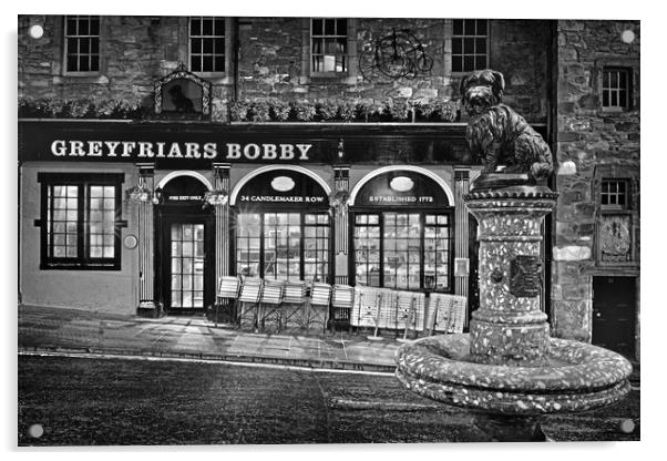 Greyfriars Bobby Edinburgh  Acrylic by Darren Galpin