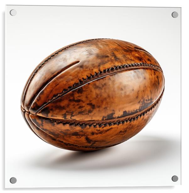 vintage rugby ball Acrylic by Bahadir Yeniceri