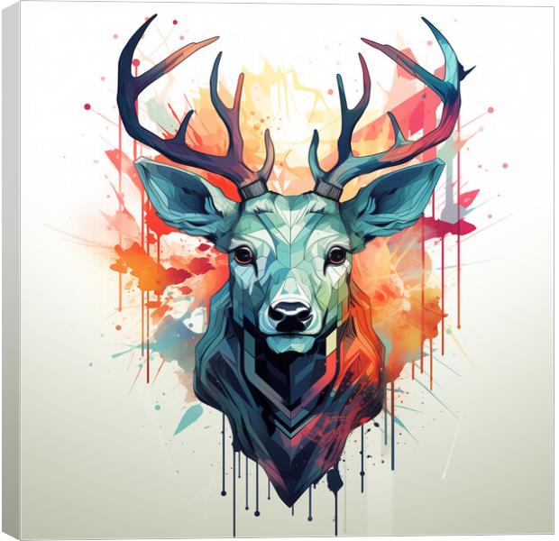 Deer Watercolour Canvas Print by Bahadir Yeniceri