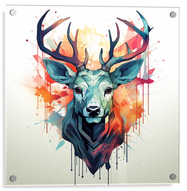 Deer Watercolour Acrylic by Bahadir Yeniceri