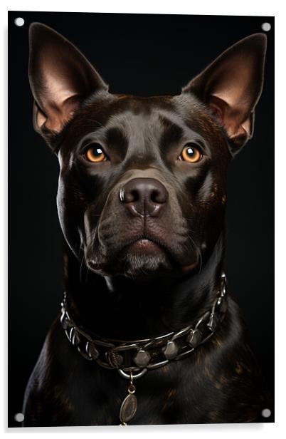 Pitbull Terrier  Acrylic by Bahadir Yeniceri