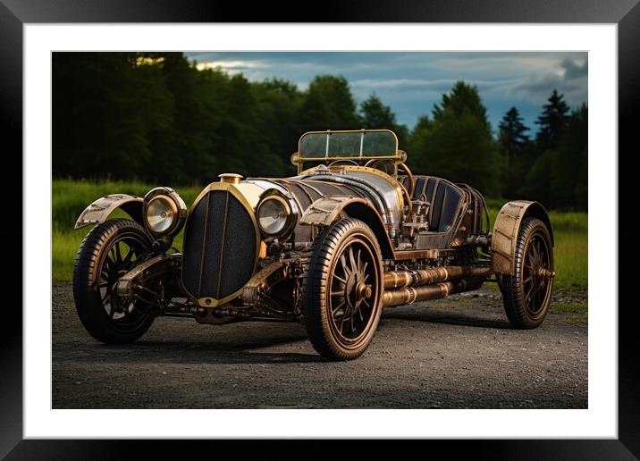 A beautiful steampunk sports car. Framed Mounted Print by Michael Piepgras