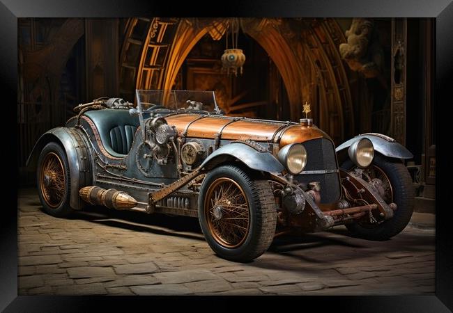 A beautiful steampunk sports car. Framed Print by Michael Piepgras