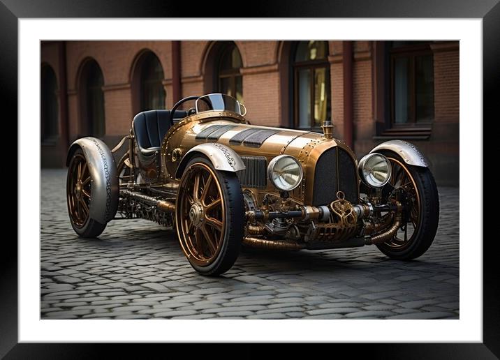 A beautiful steampunk sports car. Framed Mounted Print by Michael Piepgras