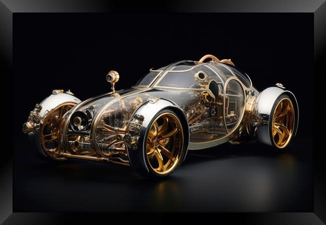 A beautiful steampunk sports car. Framed Print by Michael Piepgras