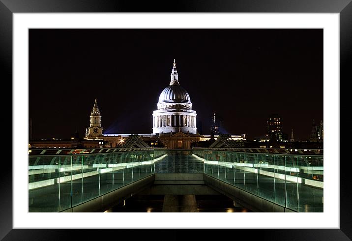 St Pauls and The Millennium Bridge Framed Mounted Print by Phil Clements